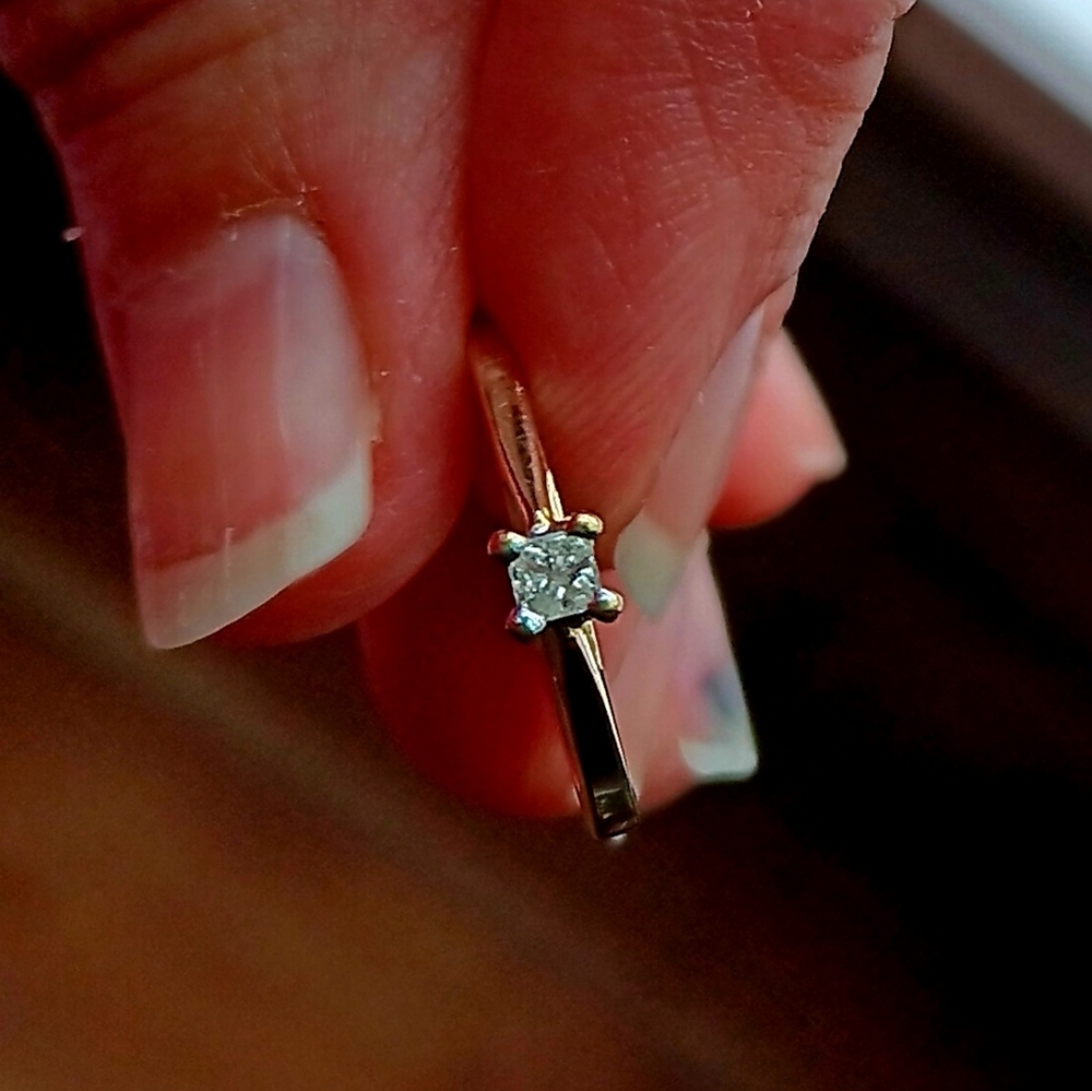 Elegant 10k Gold and Silver 1/8 Carat Diamond Ring